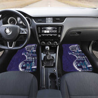 Samoan Siapo Art Tattoo Polynesian Pattern Car Mats Navy Color - Polynesian Pride