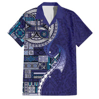 Samoan Siapo Art Tattoo Polynesian Pattern Hawaiian Shirt Navy Color LT03 Navy - Polynesian Pride