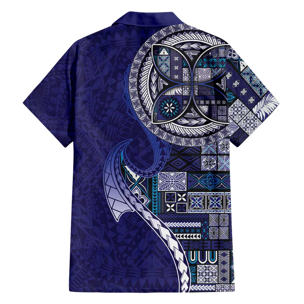 Samoan Siapo Art Tattoo Polynesian Pattern Hawaiian Shirt Navy Color LT03 - Polynesian Pride