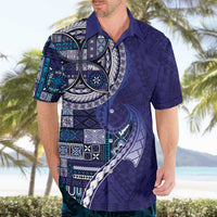 Samoan Siapo Art Tattoo Polynesian Pattern Hawaiian Shirt Navy Color LT03 - Polynesian Pride