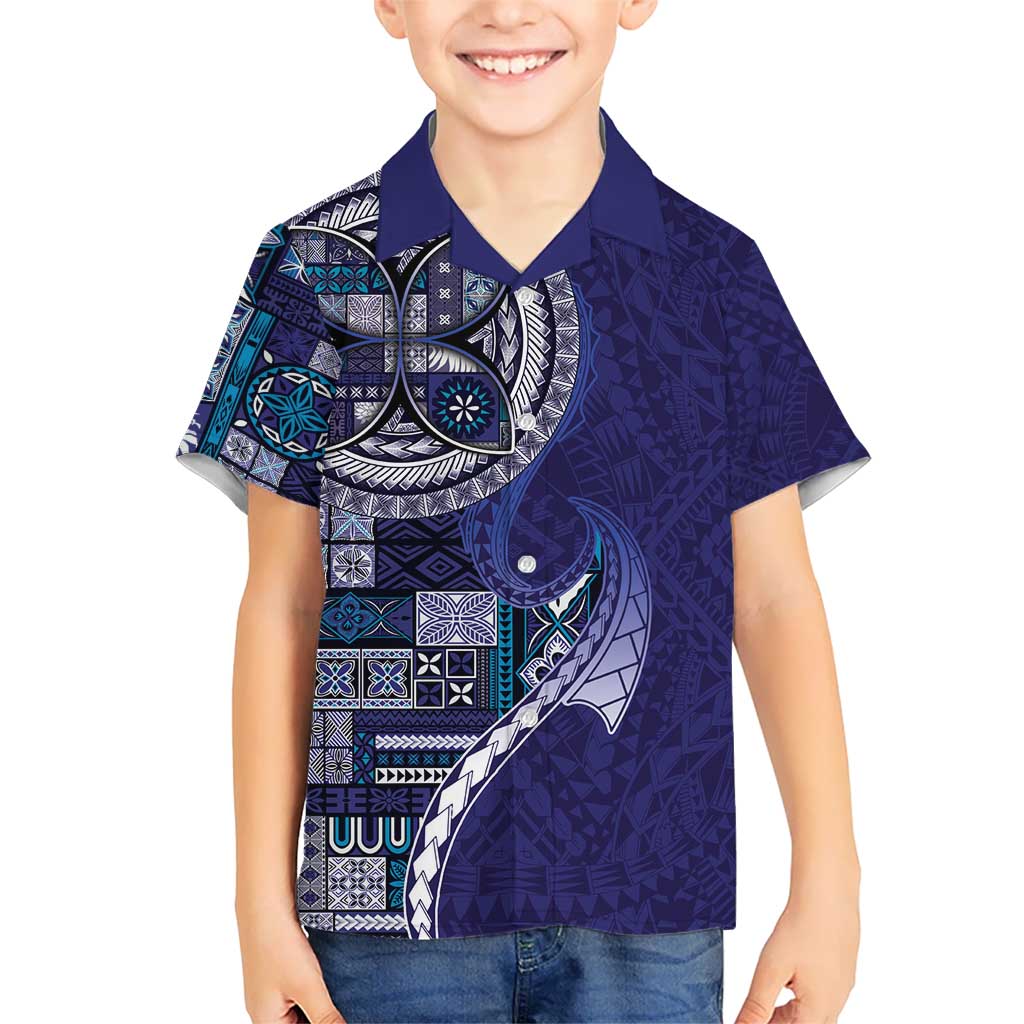 Samoan Siapo Art Tattoo Polynesian Pattern Hawaiian Shirt Navy Color LT03 - Polynesian Pride