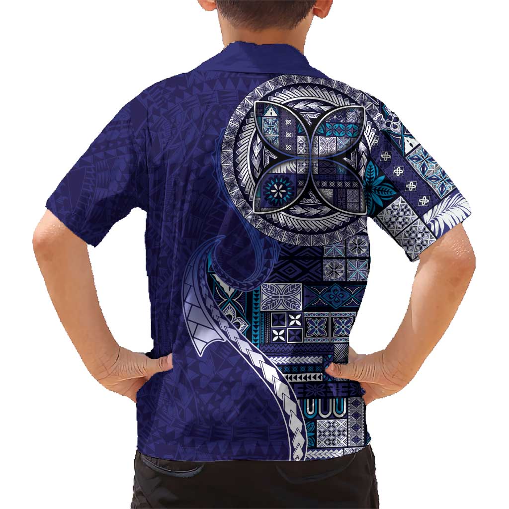 Samoan Siapo Art Tattoo Polynesian Pattern Hawaiian Shirt Navy Color LT03 - Polynesian Pride