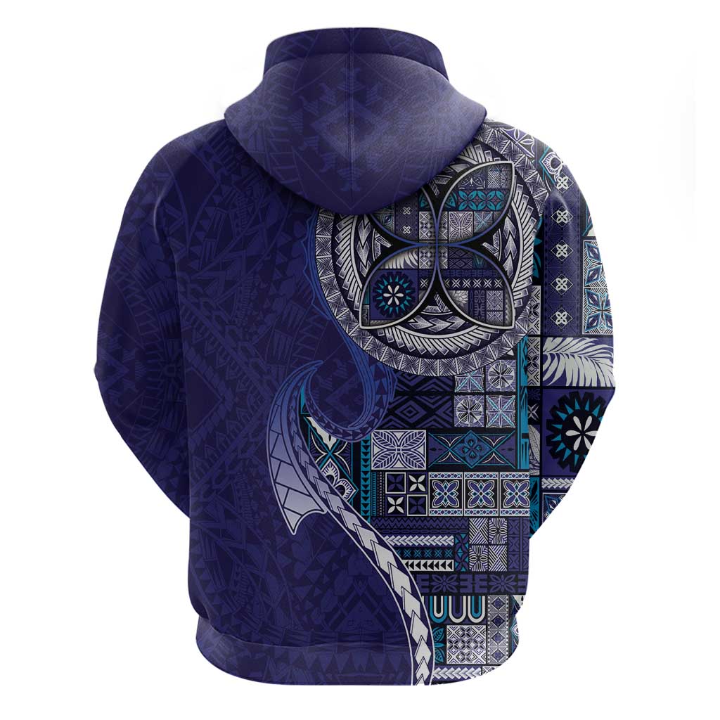 Samoan Siapo Art Tattoo Polynesian Pattern Hoodie Navy Color LT03 - Polynesian Pride