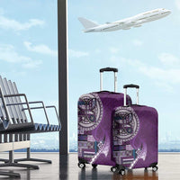 Samoan Siapo Art Tattoo Polynesian Pattern Luggage Cover Purple Color - Polynesian Pride