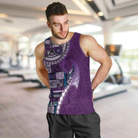 Samoan Siapo Art Tattoo Polynesian Pattern Men Tank Top Purple Color LT03 Purple - Polynesian Pride