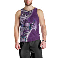 Samoan Siapo Art Tattoo Polynesian Pattern Men Tank Top Purple Color LT03 - Polynesian Pride