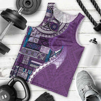 Samoan Siapo Art Tattoo Polynesian Pattern Men Tank Top Purple Color LT03 - Polynesian Pride