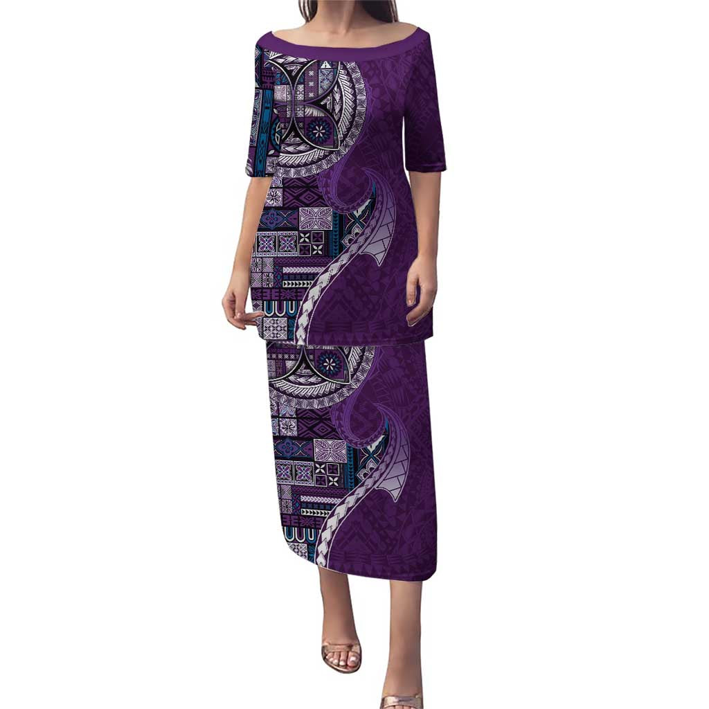 Samoan Siapo Art Tattoo Polynesian Pattern Puletasi Purple Color - Polynesian Pride