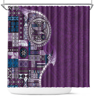 Samoan Siapo Art Tattoo Polynesian Pattern Shower Curtain Purple Color LT03 Purple - Polynesian Pride