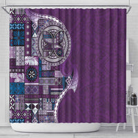 Samoan Siapo Art Tattoo Polynesian Pattern Shower Curtain Purple Color LT03 - Polynesian Pride