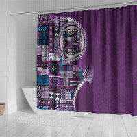 Samoan Siapo Art Tattoo Polynesian Pattern Shower Curtain Purple Color LT03 - Polynesian Pride