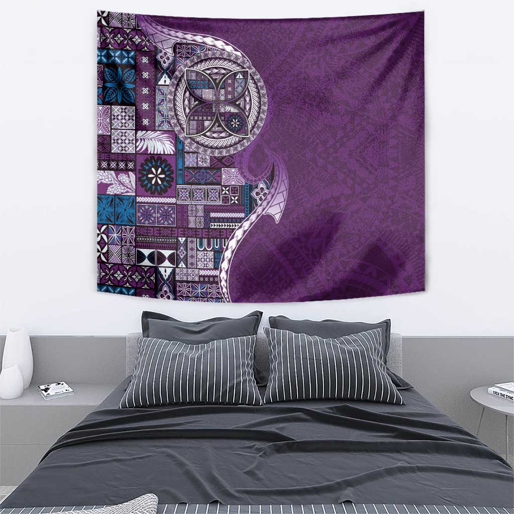 Samoan Siapo Art Tattoo Polynesian Pattern Tapestry Purple Color - Polynesian Pride