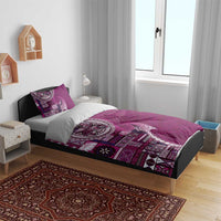 Samoan Siapo Art Tattoo Polynesian Pattern Bedding Set Pink Color - Polynesian Pride