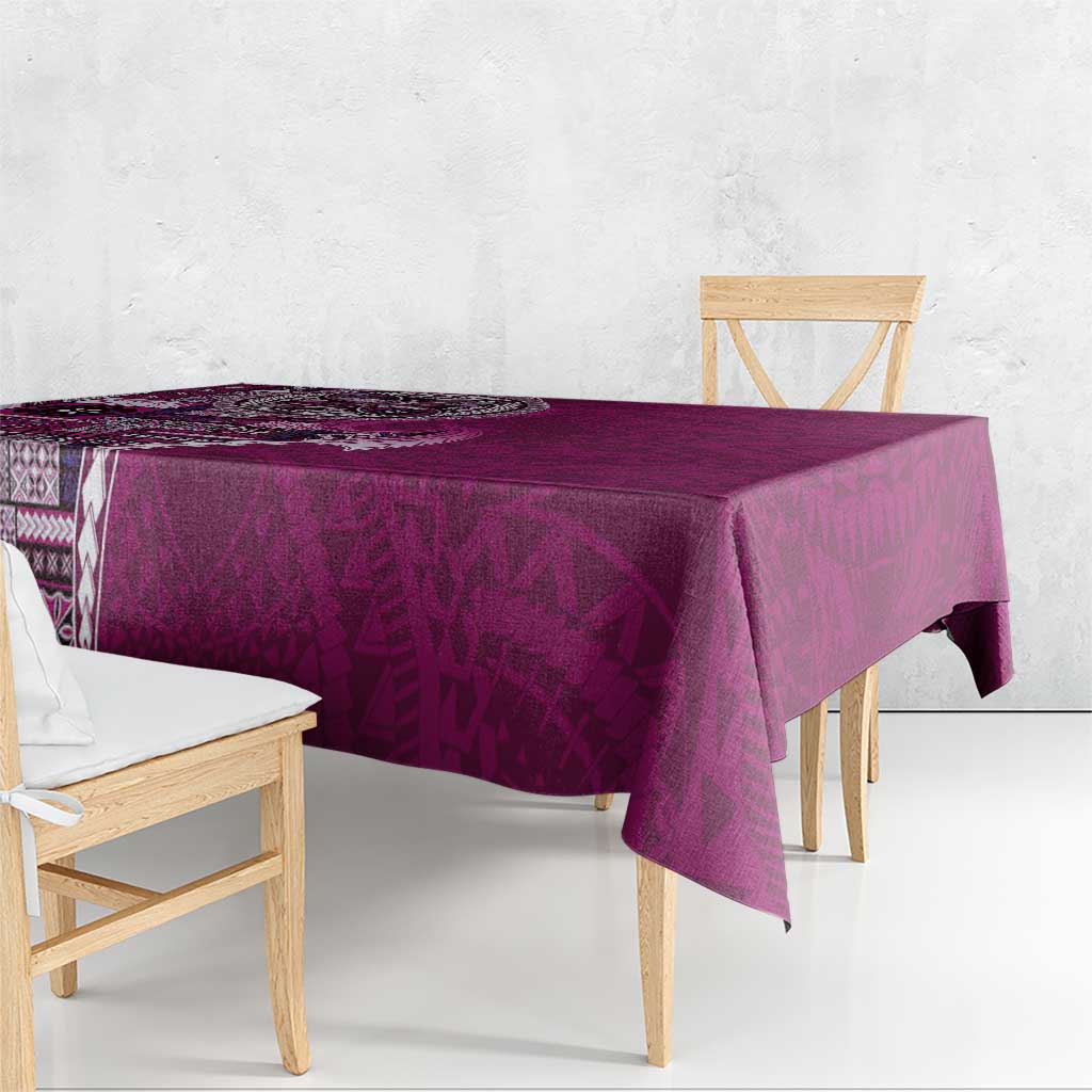 Samoan Siapo Art Tattoo Polynesian Pattern Tablecloth Pink Color - Polynesian Pride