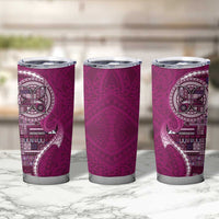 Samoan Siapo Art Tattoo Polynesian Pattern Tumbler Cup Pink Color - Polynesian Pride