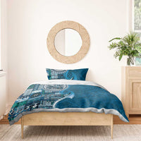 Samoan Siapo Art Tattoo Polynesian Pattern Bedding Set Teal Color - Polynesian Pride