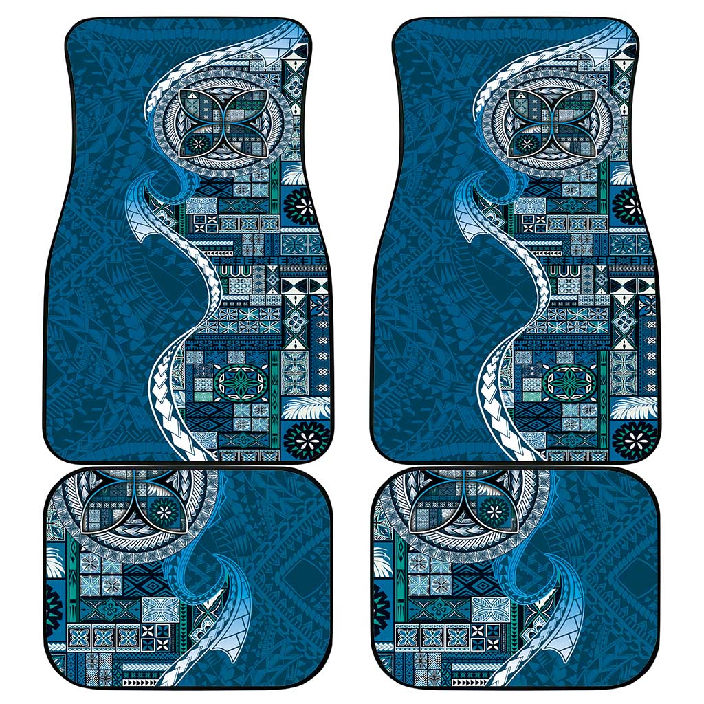 Samoan Siapo Art Tattoo Polynesian Pattern Car Mats Teal Color - Polynesian Pride