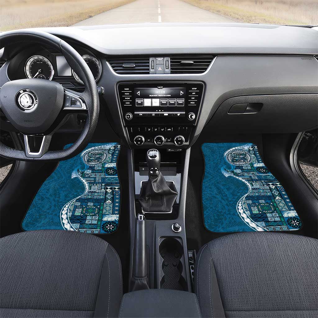 Samoan Siapo Art Tattoo Polynesian Pattern Car Mats Teal Color - Polynesian Pride