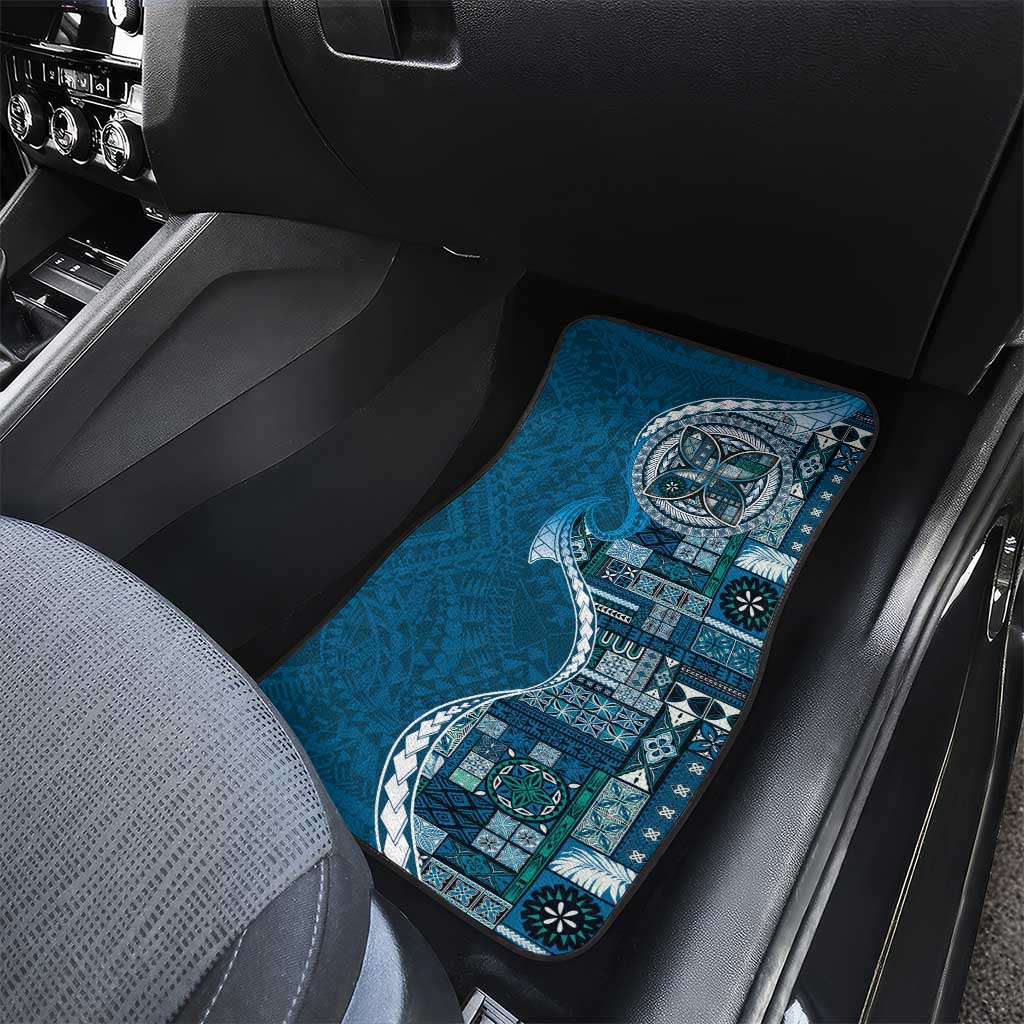 Samoan Siapo Art Tattoo Polynesian Pattern Car Mats Teal Color - Polynesian Pride
