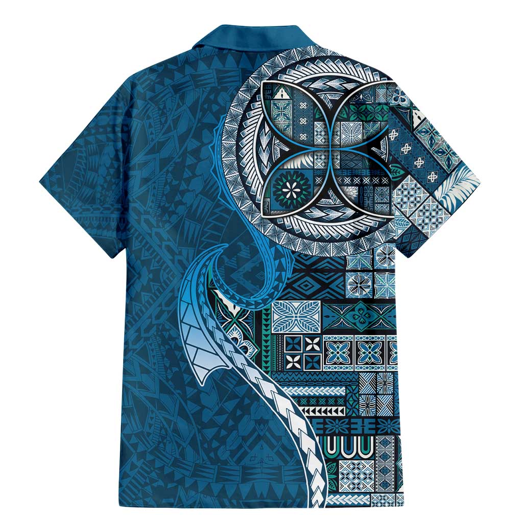 Samoan Siapo Art Tattoo Polynesian Pattern Family Matching Mermaid Dress and Hawaiian Shirt Teal Color LT03 - Polynesian Pride