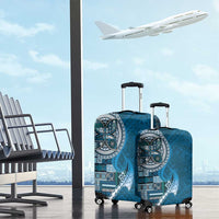 Samoan Siapo Art Tattoo Polynesian Pattern Luggage Cover Teal Color - Polynesian Pride