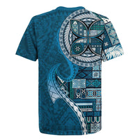 Samoan Siapo Art Tattoo Polynesian Pattern Rugby Jersey Teal Color LT03 - Polynesian Pride
