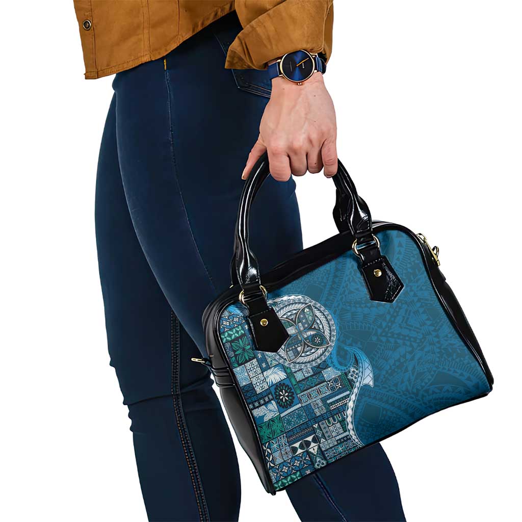 Samoan Siapo Art Tattoo Polynesian Pattern Shoulder Handbag Teal Color - Polynesian Pride