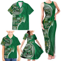 Samoan Siapo Art Tattoo Polynesian Pattern Family Matching Tank Maxi Dress and Hawaiian Shirt Green Color LT03 - Polynesian Pride