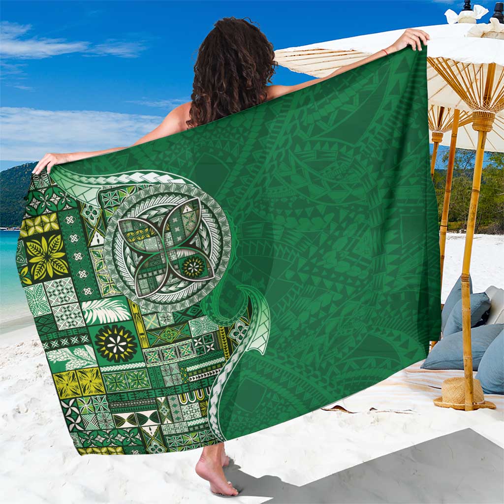 Samoan Siapo Art Tattoo Polynesian Pattern Sarong Green Color - Polynesian Pride