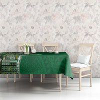 Samoan Siapo Art Tattoo Polynesian Pattern Tablecloth Green Color - Polynesian Pride