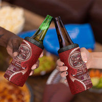 Samoan Siapo Art Tattoo Polynesian Pattern 4 in 1 Can Cooler Tumbler Red Color - Polynesian Pride