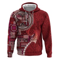 Samoan Siapo Art Tattoo Polynesian Pattern Hoodie Red Color LT03 Pullover Hoodie Red - Polynesian Pride
