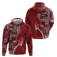 Samoan Siapo Art Tattoo Polynesian Pattern Hoodie Red Color LT03 - Polynesian Pride