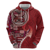 Samoan Siapo Art Tattoo Polynesian Pattern Hoodie Red Color LT03 - Polynesian Pride