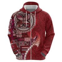 Samoan Siapo Art Tattoo Polynesian Pattern Hoodie Red Color LT03 - Polynesian Pride