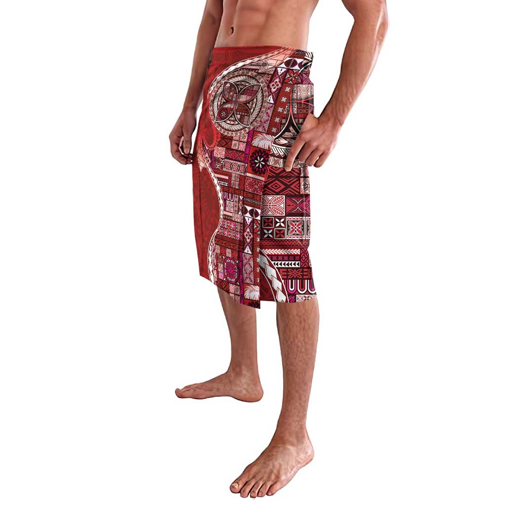 Samoan Siapo Art Tattoo Polynesian Pattern Lavalava Red Color - Polynesian Pride