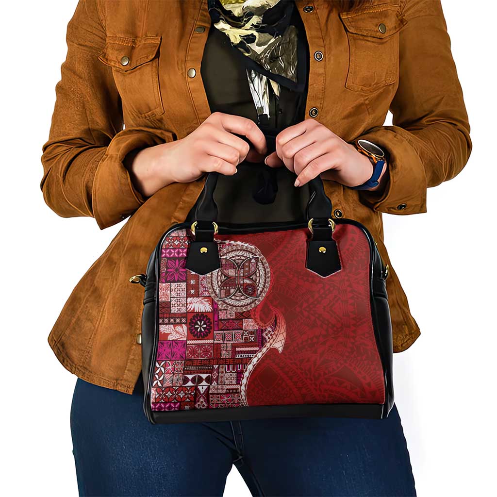 Samoan Siapo Art Tattoo Polynesian Pattern Shoulder Handbag Red Color - Polynesian Pride