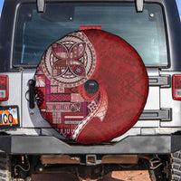 Samoan Siapo Art Tattoo Polynesian Pattern Spare Tire Cover Red Color LT03 Red - Polynesian Pride