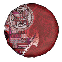 Samoan Siapo Art Tattoo Polynesian Pattern Spare Tire Cover Red Color LT03 - Polynesian Pride