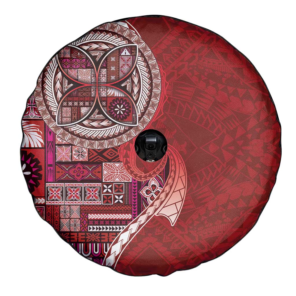 Samoan Siapo Art Tattoo Polynesian Pattern Spare Tire Cover Red Color LT03 - Polynesian Pride