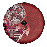 Samoan Siapo Art Tattoo Polynesian Pattern Spare Tire Cover Red Color LT03 - Polynesian Pride