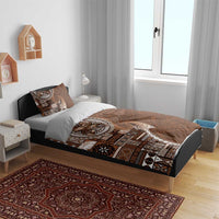 Samoan Siapo Art Tattoo Polynesian Pattern Bedding Set Brown Color - Polynesian Pride