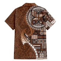 Samoan Siapo Art Tattoo Polynesian Pattern Family Matching Mermaid Dress and Hawaiian Shirt Brown Color LT03 - Polynesian Pride
