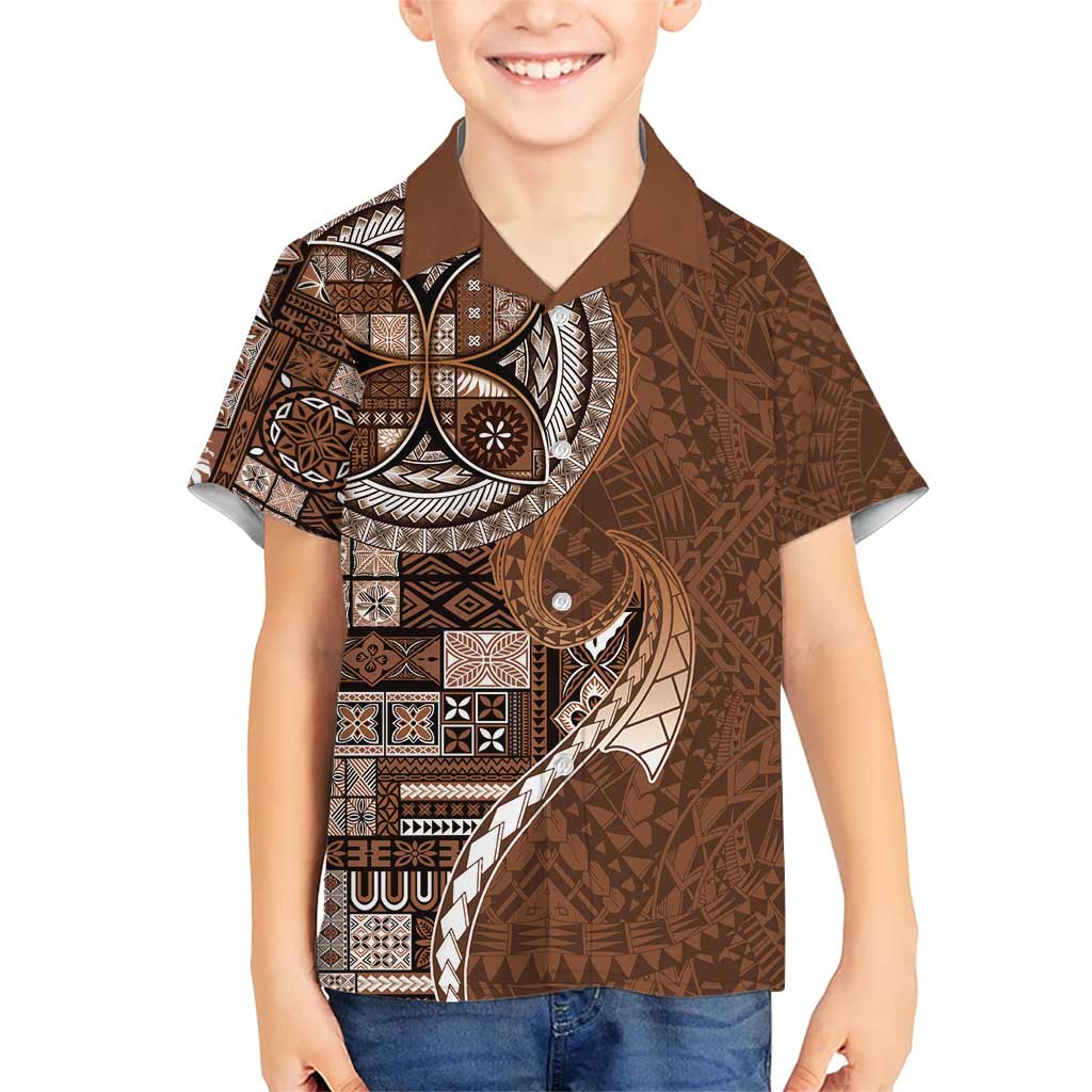 Samoan Siapo Art Tattoo Polynesian Pattern Hawaiian Shirt Brown Color - Polynesian Pride