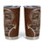 Samoan Siapo Art Tattoo Polynesian Pattern Tumbler Cup Brown Color - Polynesian Pride
