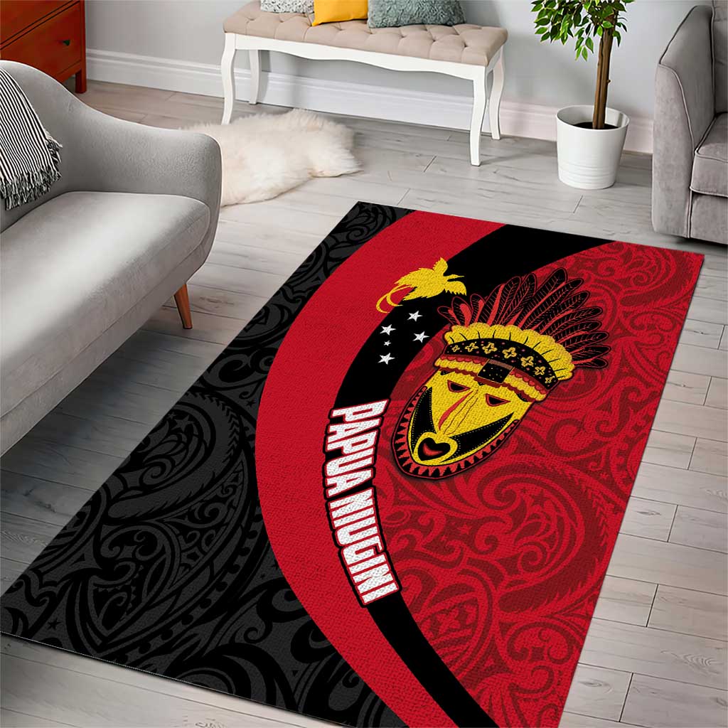 Papua New Guinea Mask Festival Area Rug Papua Niugini Tribe Mask Melanesian Pattern LT03 - Polynesian Pride