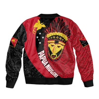 Papua New Guinea Mask Festival Bomber Jacket Papua Niugini Tribe Mask Melanesian Pattern