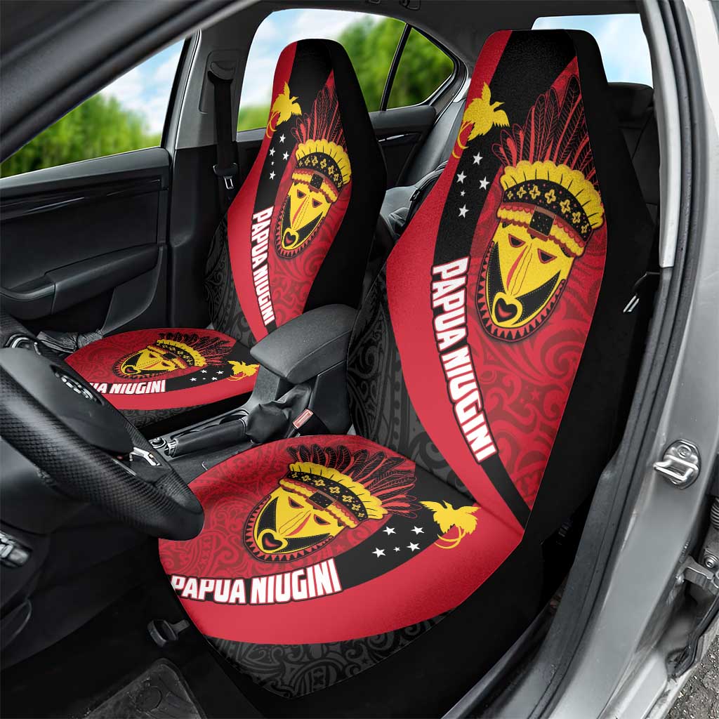 Papua New Guinea Mask Festival Car Seat Cover Papua Niugini Tribe Mask Melanesian Pattern LT03 - Polynesian Pride