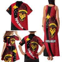 Papua New Guinea Mask Festival Family Matching Tank Maxi Dress and Hawaiian Shirt Papua Niugini Tribe Mask Melanesian Pattern LT03 - Polynesian Pride
