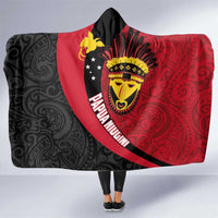 Papua New Guinea Mask Festival Hooded Blanket Papua Niugini Tribe Mask Melanesian Pattern LT03 One Size Red - Polynesian Pride